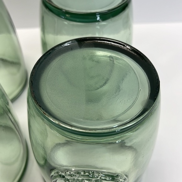 4 - 100% Authentic Recycled Glass Old Fashioned Green Low Ball Glasses - Picture 6 of 9